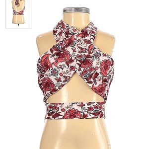 Boutique Bohemian Bandana wrap around Criss Cross Tops Boho Halter Wrap Crop Top